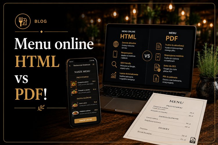 Menu online restauracji HTML vs PDF 2026